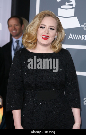 Adele Adkins 54th Annual GRAMMY Awards (die Grammys) - 2012 Ankünfte im Staples Center Los Angeles, Kalifornien statt- Stockfoto