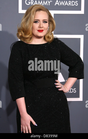 Adele Adkins 54th Annual GRAMMY Awards (die Grammys) - 2012 Ankünfte im Staples Center Los Angeles, Kalifornien statt- Stockfoto