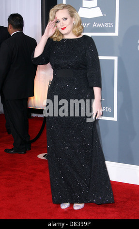 Adele Adkins 54th Annual GRAMMY Awards (die Grammys) - 2012 Ankünfte im Staples Center Los Angeles, Kalifornien statt- Stockfoto