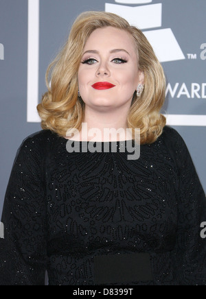 Adele Adkins 54th Annual GRAMMY Awards (die Grammys) - 2012 Ankünfte im Staples Center Los Angeles, Kalifornien statt- Stockfoto