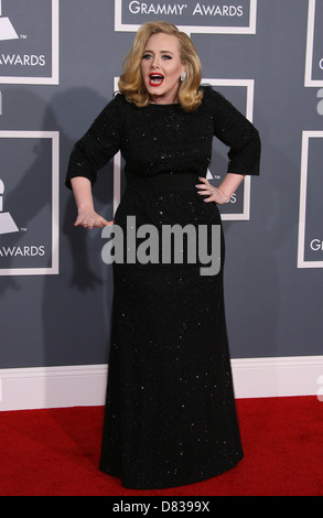 Adele Adkins 54th Annual GRAMMY Awards (die Grammys) - 2012 Ankünfte im Staples Center Los Angeles, Kalifornien statt- Stockfoto