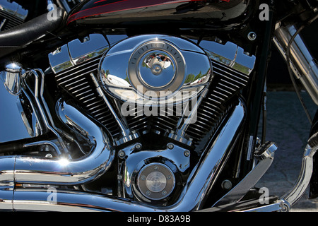 Harley Davidson Fatboy Chrom motor Stockfoto