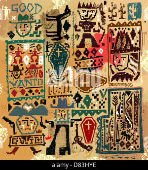 Bilder der Charaktere, die zu der Zeit des wilden Westens gehören. Stockfoto