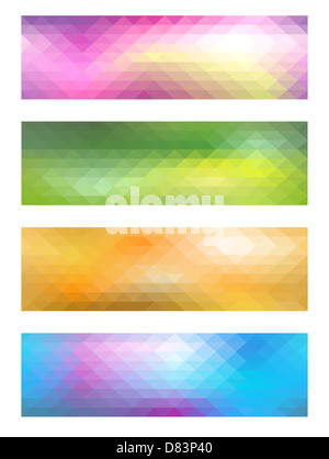 Set aus bunten Mosaik-Banner Stockfoto