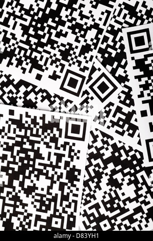 Detail von ein paar QR-Codes auf Papier gedruckt Stockfoto