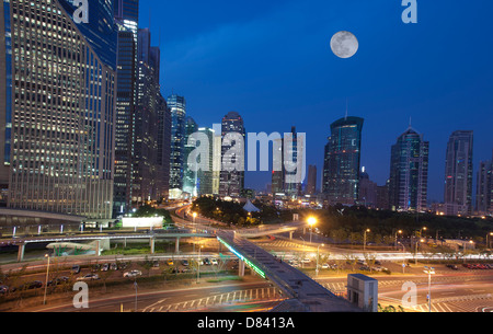 Nachtansicht der shanghai Business-Center, Lujiazui Bereich Gebäude in dem meisten Business-Gebäudes Stockfoto