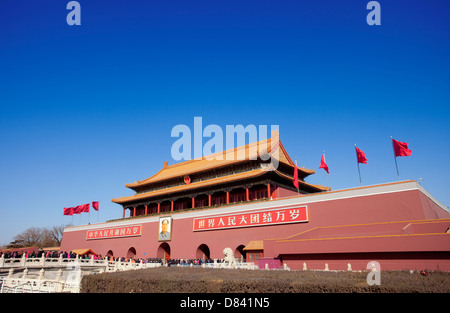 Den Sonnenuntergang von Tian'an Männern Quadrat ist das Symbol von China Stockfoto