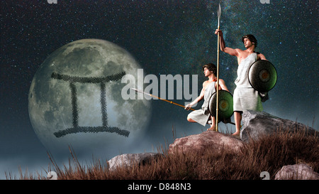 Gemini ist das dritte astrologische Zeichen des Tierkreises Stockfoto