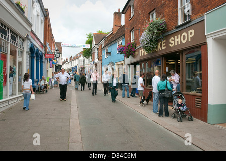 Stadtzentrum Straße, Verkehrsfläche, Woodbridge, SUffolk, UK. Stockfoto