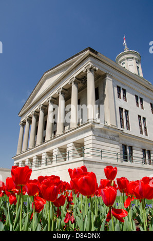 Nashville Tennessee. Historic Tennessee State Capitol Building, ca. 1854 gebaut griechischen Stil mit ionischen Säulen. Stockfoto