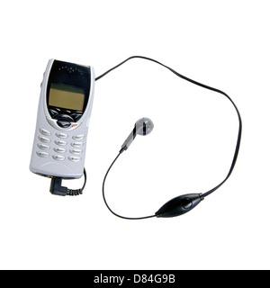 Handy mit Kopfhörer Stockfoto