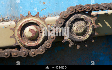 Zahn-Rad aus alten Mähdrescher Stockfoto