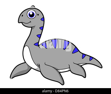 Niedliche Illustration ein Ungeheuer von Loch Ness. Stockfoto