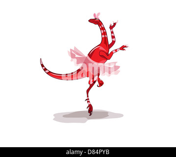 Abbildung einer Ballerina tanzen Raptor. Stockfoto