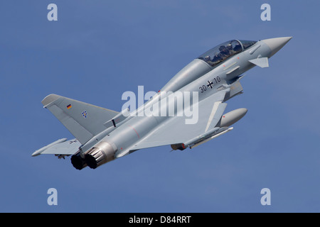 German Air Force Eurofighter Typhoon der Jagdgeschwader 73 in Laage Air Base in Deutschland. Stockfoto