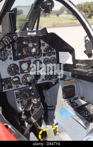 Cockpit view of a Portuguese Air Force Alpha Jet, Beja Air Base, Portugual. Stockfoto