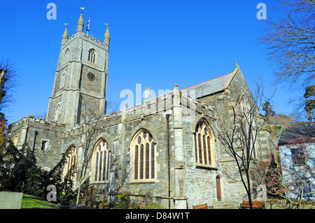 14. Jahrhundert Kirche von St.Fimbarrus in Fowey, Cornwall, UK Stockfoto