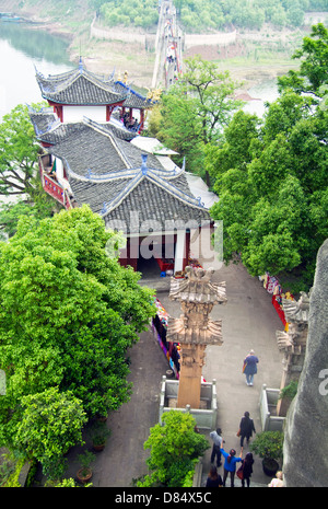 Blick vom Shibaozhai Pagode, Zhong County, Jangtsekiang, China Stockfoto