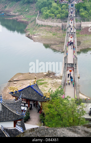 Blick vom Shibaozhai Pagode, Zhong County, Jangtsekiang, China Stockfoto