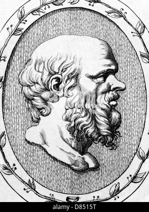 Sokrates (469BC-399BC) auf Gravur von 1685. Klassische griechische Athener Philosoph. Stockfoto