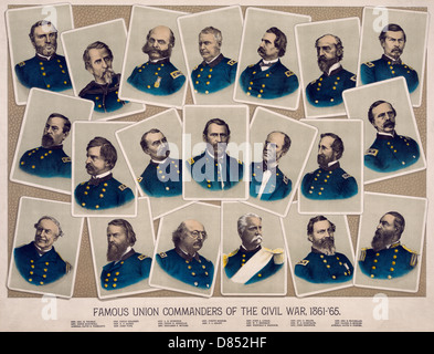 Berühmten Union Kommandeure der USA Bürgerkrieg 1861-65 Stockfoto