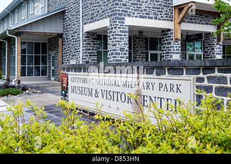 Gettysburg National Military Park Zeichen im Besucherzentrum, Adams County, Pennsylvania, USA Stockfoto