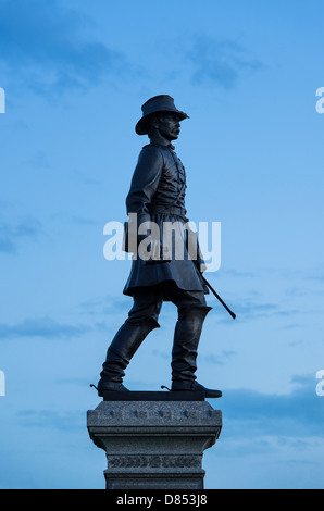 Brigadegeneral John Gibbon Denkmal, Gettysburg National Military Park, Pennsylvania, USA Stockfoto