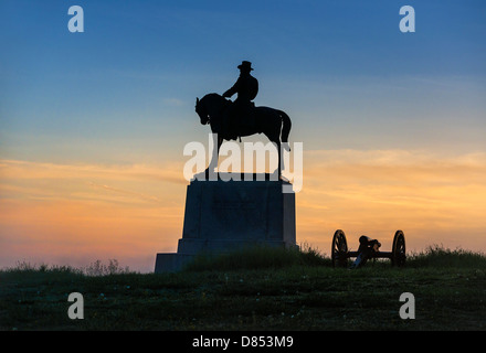General Howard Denkmal, Kirchhof-Hügel, Gettysburg National Military Park, Pennsylvania, USA Stockfoto