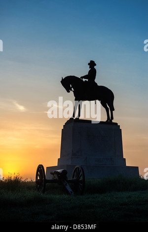 General Howard Denkmal, Kirchhof-Hügel, Gettysburg National Military Park, Pennsylvania, USA Stockfoto