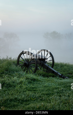 Kanonen auf Kirchhof-Hügel Schlachtfeld, Gettysburg National Military Park, Pennsylvania, USA Stockfoto