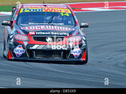 Austin, Texas, USA. 19. Mai 2013. Fabian Coulthard #14 von Lockwood Racing V8 Supercars Rennen 16 am dritten Tag von Austin 400 in Austin, TX. Bildnachweis: Cal Sport Media / Alamy Live News Stockfoto