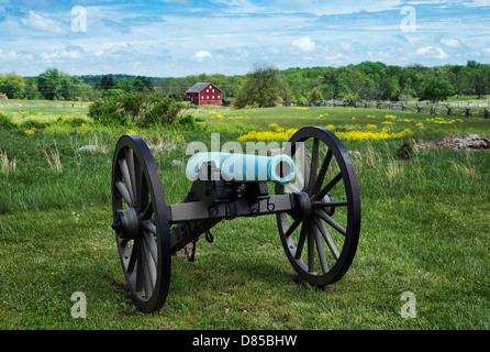 Kanone auf Schlachtfeld, Gettysburg National Military Park, Pennsylvania, USA Stockfoto