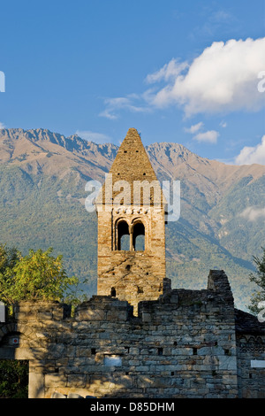 Italien-Lombardei-Valtellina-Piagno-di-Cosio Valtellino San Pietro in Bregalone Abtei Stockfoto