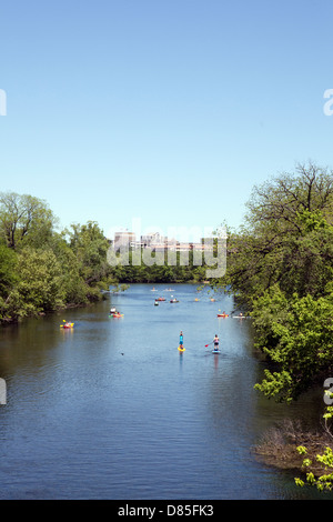 Ein Blick auf den Colorado River in Austin, Texas Stockfoto