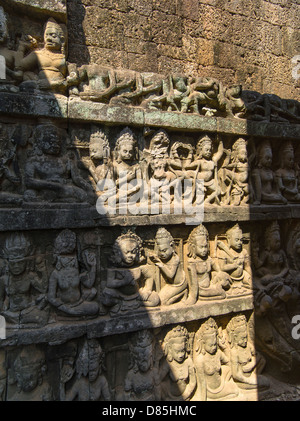 Bas-Reliefs. Der Aussätzige König Terrasse. Angkor Thom. Siem Reap. Kambodscha Stockfoto
