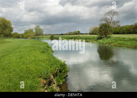 Grantchester Cambridgeshire UK The River Cam, auch bekannt als River Granta in Grantchester. Grantchester Meadows links vom Bild. HOMER SYKES AUS DEN 2013 2010ER JAHREN Stockfoto