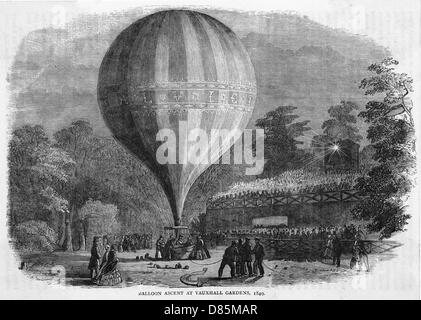 Vauxhall Ballon 1849 Stockfoto