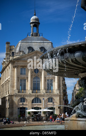 Place De La Bourse am Ufer von Bordeaux Frankreich Stockfoto