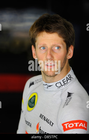 Porträt von Romain Grosjean (FRA), Lotus E21 während den Spanisch Formel 1 Grand Prix Rennen 2013 Stockfoto