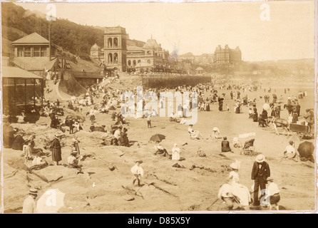 Scarborough Beach aus dem 19.. Jahrhundert, Yorkshire Stockfoto