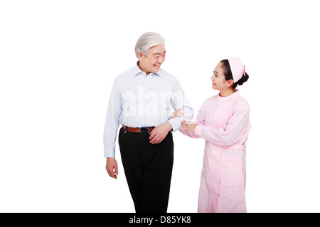 Die Krankenschwester und patient Stockfoto