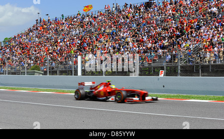 Felipe Massa (BRA), Ferrari F138 Rennen von der Tribüne während spanische Formel 1 Grand Prix 2013 Stockfoto