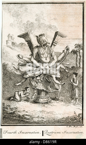 Vierter Avatar des hindugottes Vishnu Stockfoto