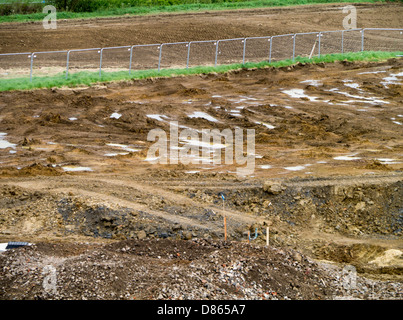 Aufgeweichten Land vorbereitet für Wohnanlage, Grantham, Lincs Stockfoto