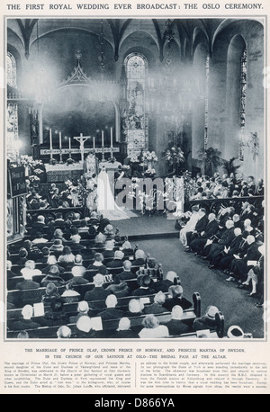 Ehe - Prinz Olaf von Norwegen und Prinzessin Martha von Schweden Stockfoto