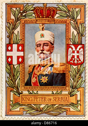 Peter i., König von Serbien Stempel Stockfoto