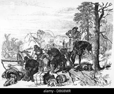 Banditen im mittelalterlichen Deutschland Stockfoto