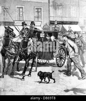 Attentat auf Francesco Crispi Stockfoto