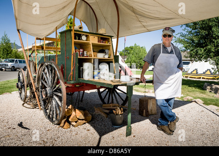 Chuck Wagon und Koch in Buffalo Bill Historical Center, Cody, Wyoming Stockfoto