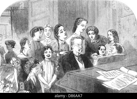 Eine Gesangsstunde im Minerva House, 1863 Stockfoto